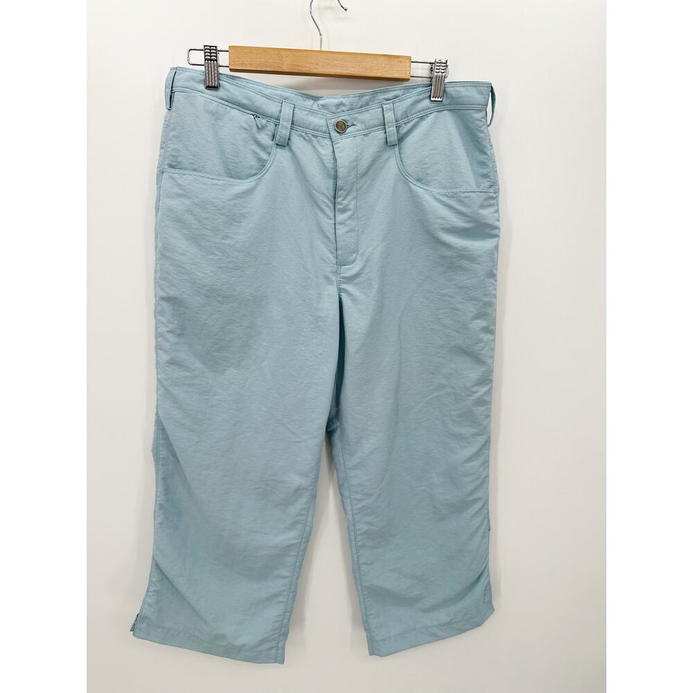 North Face Baby‎ Blue Capri Cropped Nylon Pants Outdoors Hiking Nature Women 14